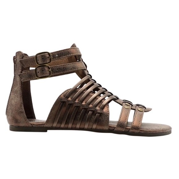 Pierre Dumas Bronze Gladiator Sandals - Picture 3 of 3